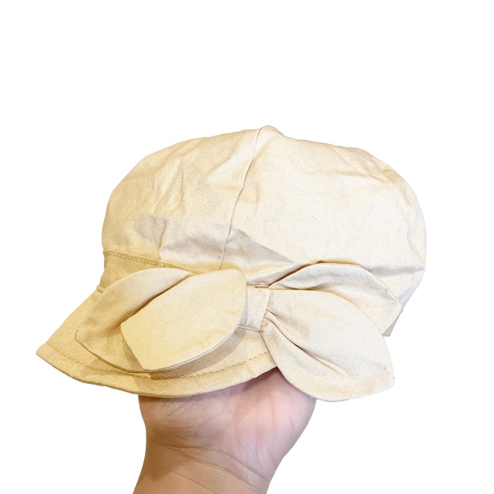 NWT Gymboree Tan Hat with Visor and Bow Size Medium